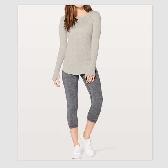 Lululemon Cabin Yogi Knit Sweater Women’s Size 4 Gray Athleisure Activewear - Picture 1 of 7